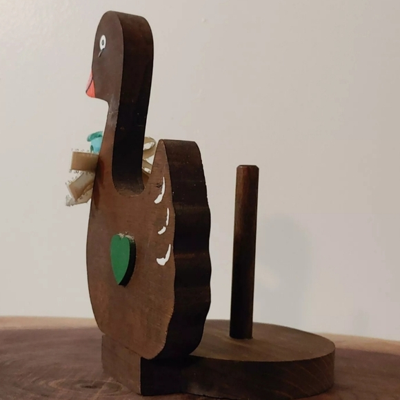 Vintage Wooden Duck Paper Towel Holder - Handcrafted & Adorable - Picture 4 of 5